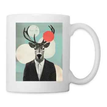 Surreale Rentier-Collage - Tasse - Weiß - Rechts