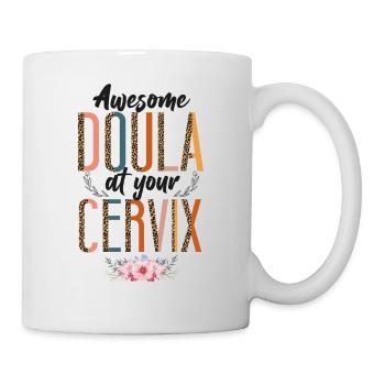 Doula Travailleuse à La Naissance Jeu De Mots Léopard - Mug blanc - blanc - Droite