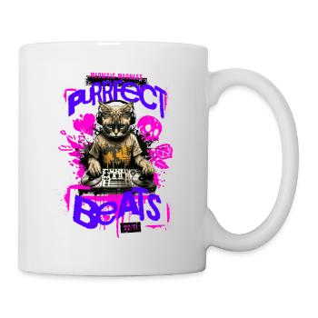 Purrfect Beats 1 - Tasse - Weiß - Rechts