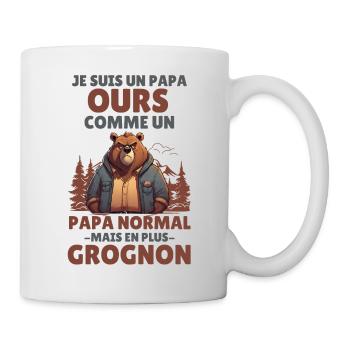 Je suis un papa ours grognon 1 - Mug blanc - blanc - Droite