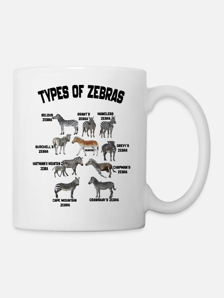Arten von Zebras Liste Zebrarassen Tierliebhaber - Tasse - Weiß