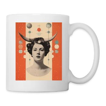 Steinbock Collage Kunst Astrologie - Tasse - Weiß - Rechts