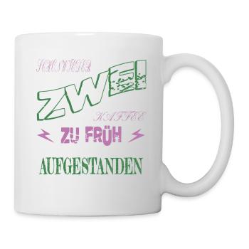 witzig spaß zitat humor koffein montag geschenk - Tasse - Weiß - Rechts
