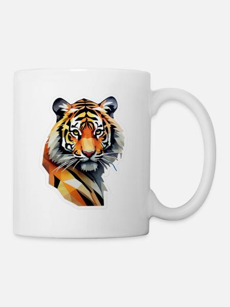 Tiger Polygon - Mug - white