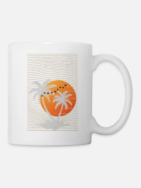 Palm Tree Beach Sommer - Tasse - Weiß