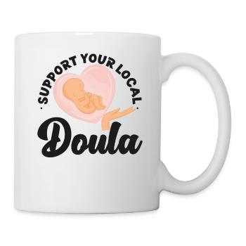 Doula Travailleuse à la naissance Soutien aux fleurs - Mug blanc - blanc - Droite