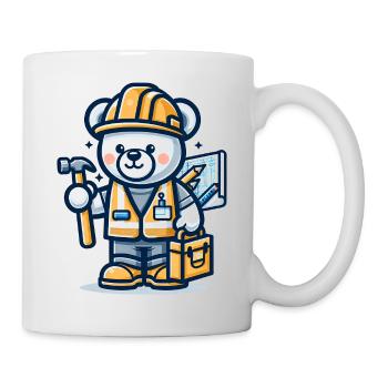 Cute Bear Construction Worker - Tasse - Weiß - Rechts