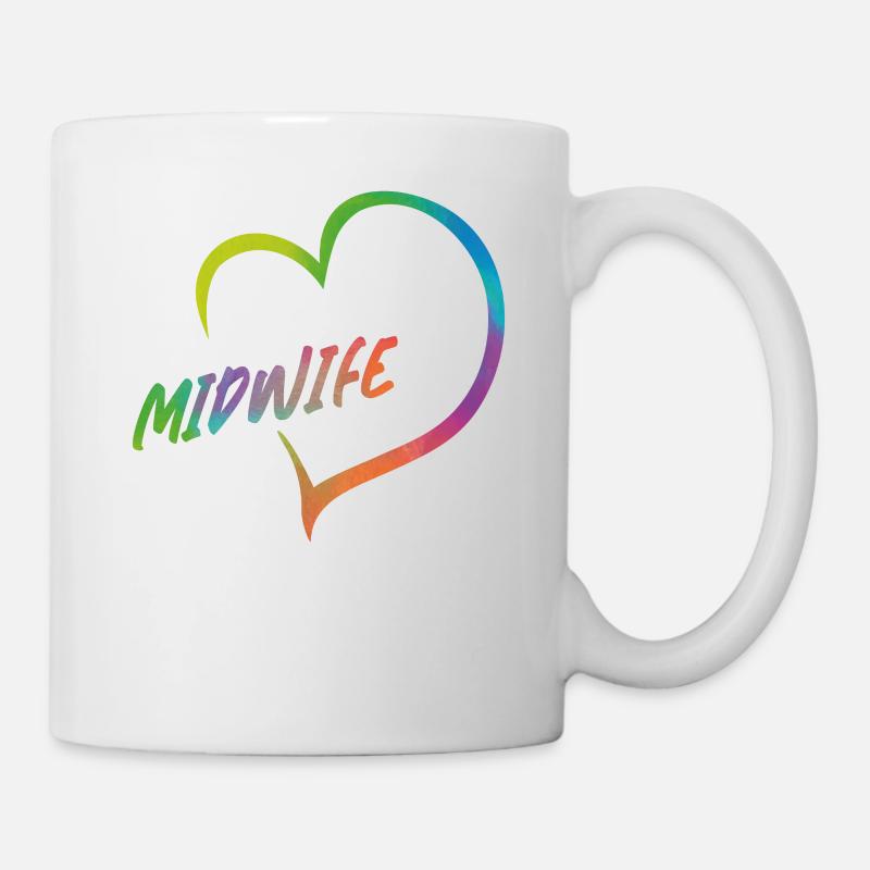 Nurse Midwife Birth Worker Heart - Mug - white