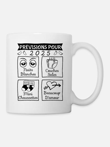 Prévisions pour 2025,idée cadeau futurs parents - Mug blanc - blanc