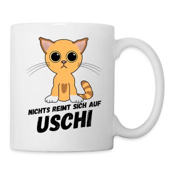 Nichts reimt sich auf Uschi Spruch Lustig Geschenk - Tasse - Weiß - Rechts