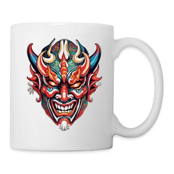 Kabuki Maske / Japanische Kunst / Theater / Antik - Tasse - Weiß - Rechts