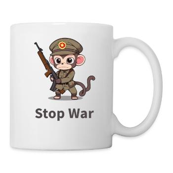 STOP WAR MONKEY - Mug - white - Right