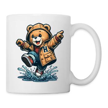 Teddy dansant sous la pluie 2 - Mug blanc - blanc - Droite