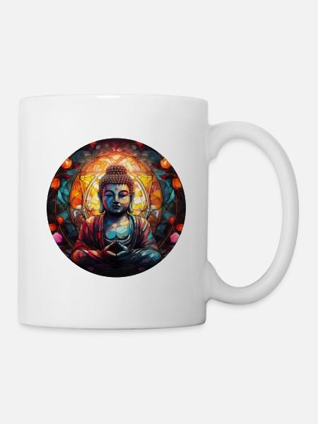 Serenity Buddha T-shirt Brand Positive Vibration - Mug - white