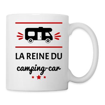 La reine du camping-car, fête des mères, voyage - Mug blanc - blanc - Droite