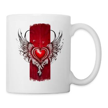 Seraphic Affection: Winged Heart - Mug - white - Right