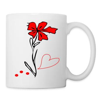 S’épanouir avec le cœur - Mug blanc - blanc - Droite