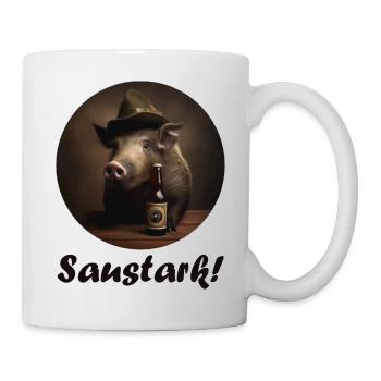 Sanglier avec chapeau - très fort ! - Mug blanc - blanc - Droite