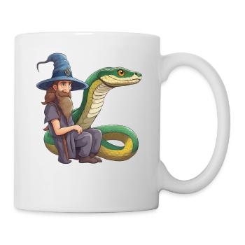 Zauberer Schlange Anakonda snake Natter Boa Python - Tasse - Weiß - Rechts