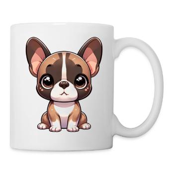 Digitale Illustration einer niedlichen französischen Bulldogge - Tasse - Weiß - Rechts