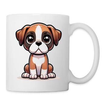 Digital illustration of cute Boxer dog - Mug - white - Right