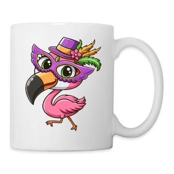Mardi Gras Comic Flamingo - Mug blanc - blanc - Droite