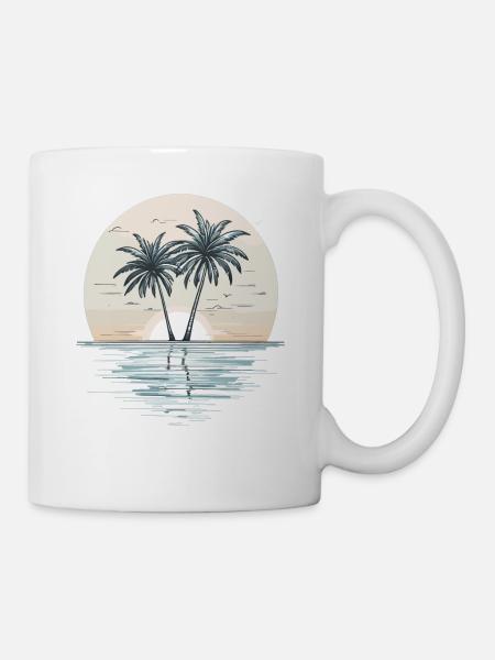 Sunset Palm Beach - Mug - white