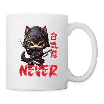 Ninja Cat Never Give Up - Mug - white - Right