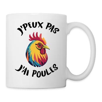 J'peux pas j'ai poules ! - Mug blanc - blanc - Droite