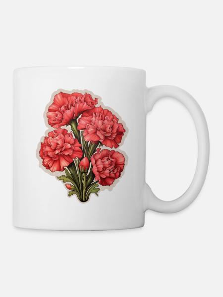 Nelken Carnation - Tasse - Weiß