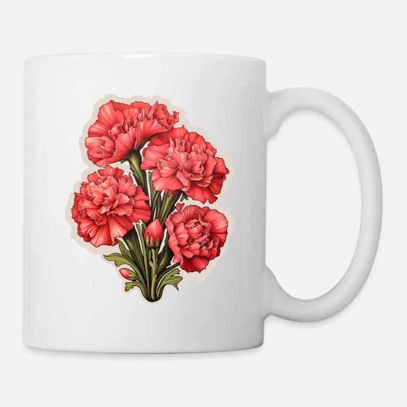 Nelken Carnation - Tasse - Weiß