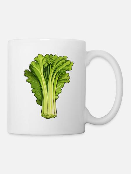 Stangensellerie oder Staudensellerie - Tasse - Weiß