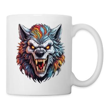 Werwolf / Vollmond / Wesen / Verwandlung / Fluch - Tasse - Weiß - Rechts