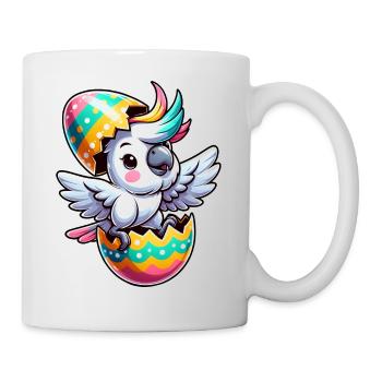 Easter Cockatoo in Eggshell, Clumsy Bird - Mug - white - Right