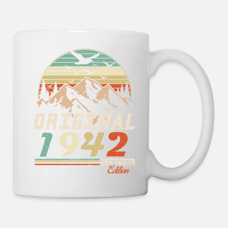 1942 vintage anniversaire rétro vintage cadeau - Mug blanc - blanc