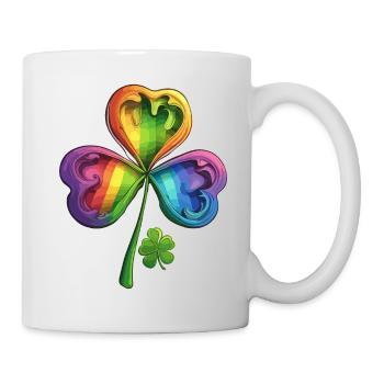 Trèfle / porte-bonheur / symbole / charme irlandais - Mug blanc - blanc - Droite