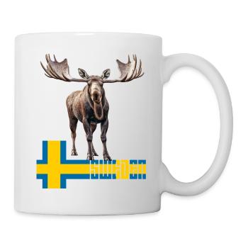 Schweden Schweden Elch bestes Tier Geweih Hirsch Hirsch - Tasse - Weiß - Rechts