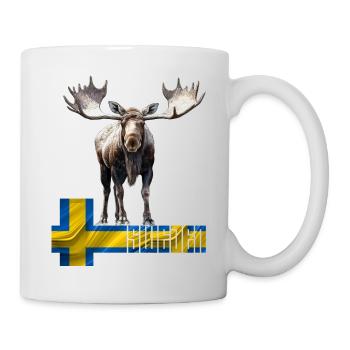 Schweden Schweden Elch bestes Tier Geweih Hirsch Hirsch - Tasse - Weiß - Rechts