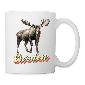 Schweden Schweden Elch bestes Tier Geweih Hirsch Hirsch - Tasse - Weiß - Rechts