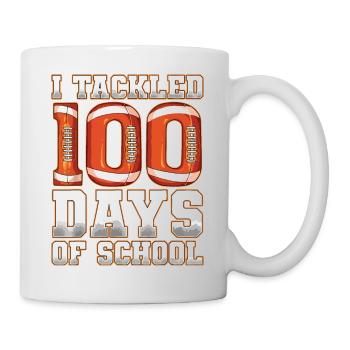 Ich habe 100 Tage Schulfußball in Angriff genommen - Tasse - Weiß - Rechts