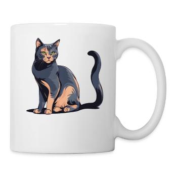 Süße Maine Coon Katze Siam Geschenk Idee Haustier - Tasse - Weiß - Rechts