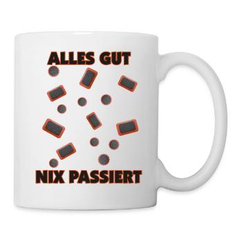 alles gut - nix passiert Pickset, Fahrrad, - Tasse - Weiß - Rechts