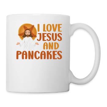 Les enfants amoureux des crêpes J’aime Jésus - Mug blanc - blanc - Droite