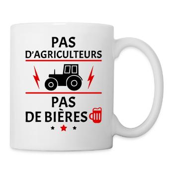 Pas d'agriculteurs, agriculture, tracteur - Mug blanc - blanc - Droite
