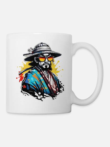 Samurai / Japanese / Harakiri / Katana / Man - Mug - white