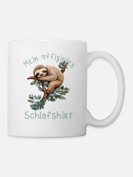 Mein offizielles Schlafshirt Faultier - Tasse - Weiß