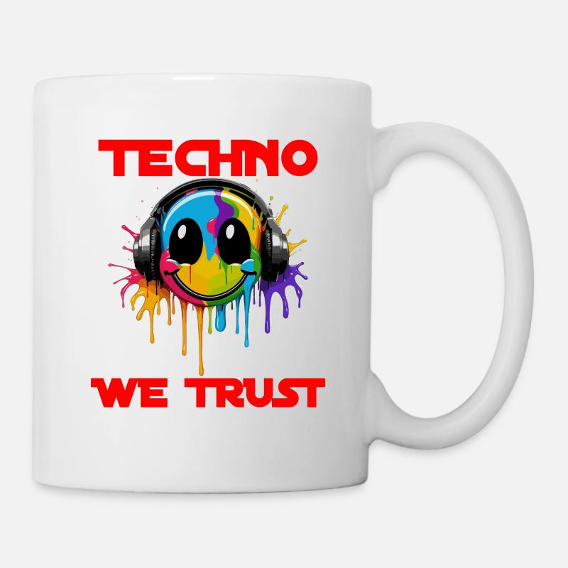 TECHNO WE TRUST - Mug - white