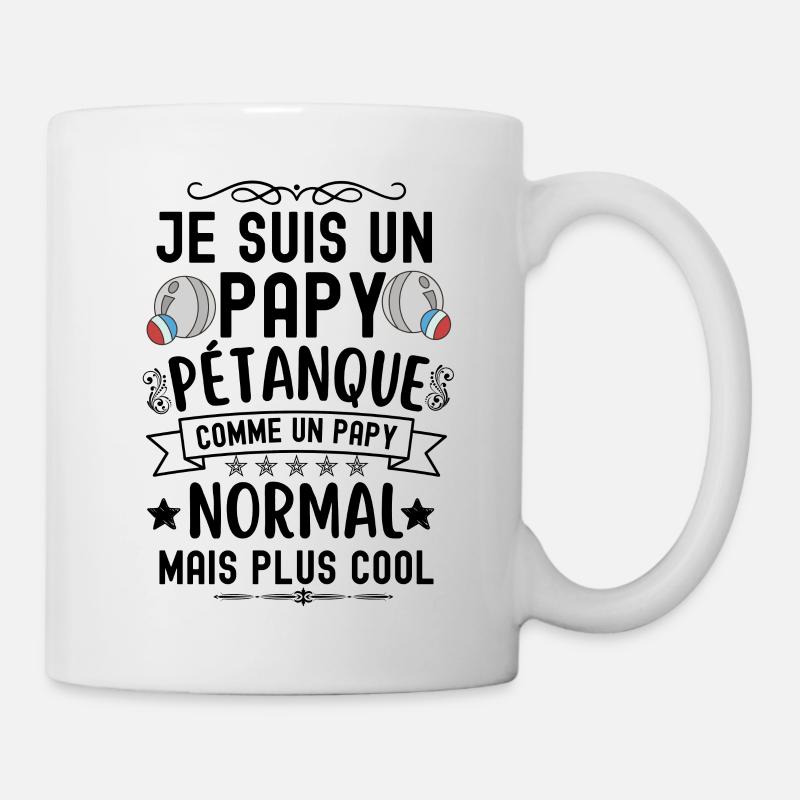 Papy joueur de pétanque - Mug blanc - blanc