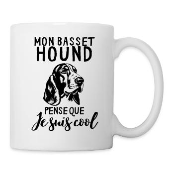 Chien de race basset hound - Mug blanc - blanc - Droite