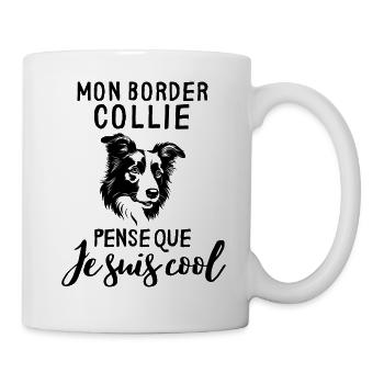Chien berger border collie - Mug blanc - blanc - Droite